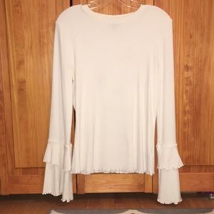 Long sleeve shirt with layered bell sleeves